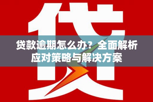 岳西贷款逾期怎么办？全面解析应对策略与解决方案