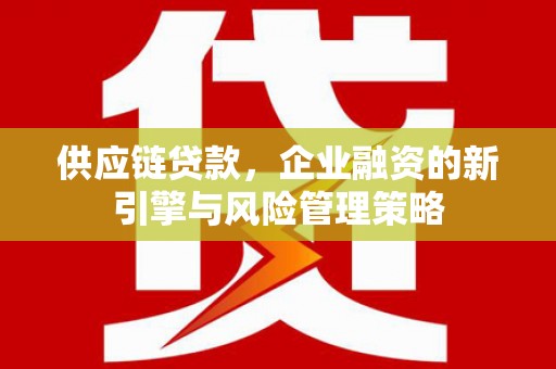 岳西供应链贷款，企业融资的新引擎与风险管理策略