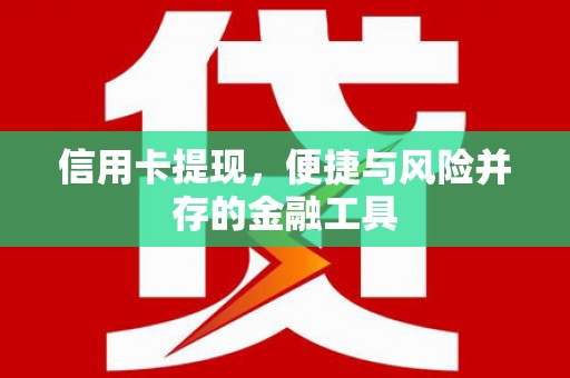 岳西信用卡提现，便捷与风险并存的金融工具