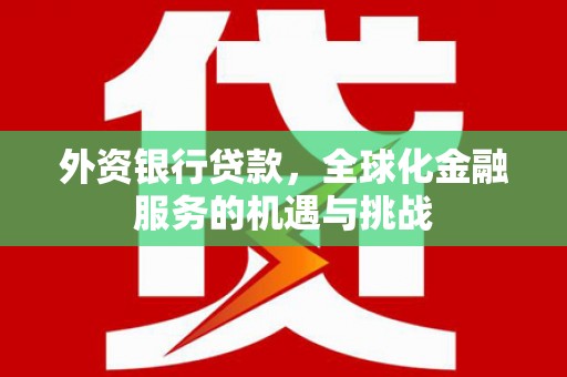 岳西外资银行贷款，全球化金融服务的机遇与挑战